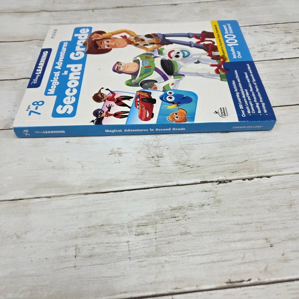 Disney Learning Magical‎ Adventures Second Grade Workbook Ages 7-8 Pixar